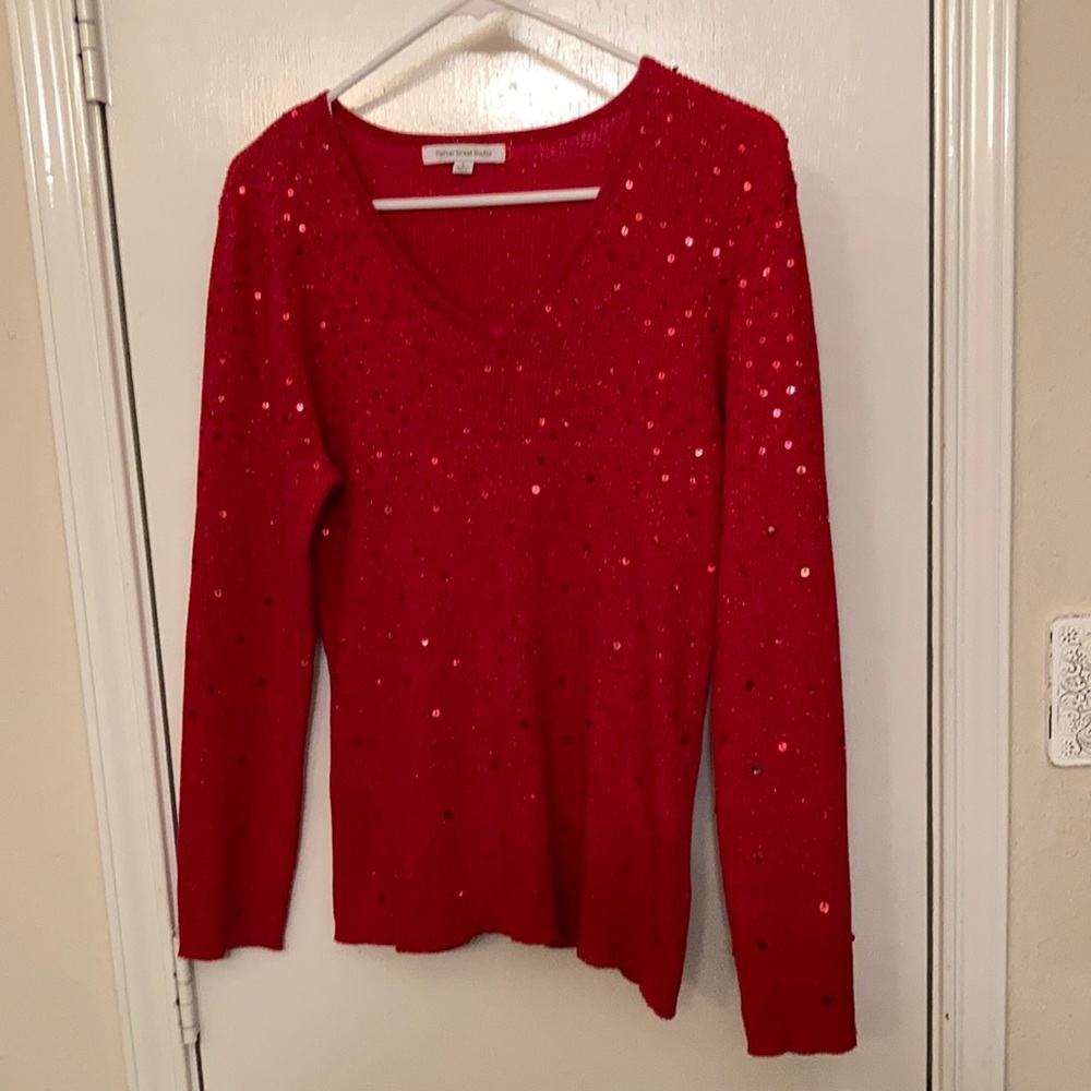 Red ladies’ large holiday sweater